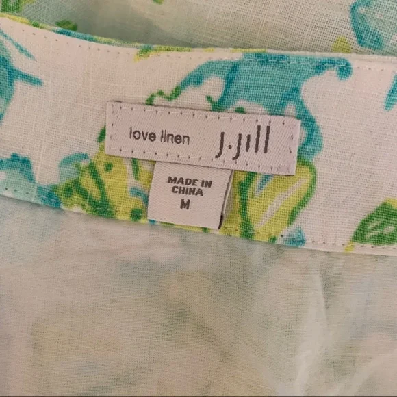 J. JILL Size Medium Summer Linen Dress with Pockets - Picture 6 of 7